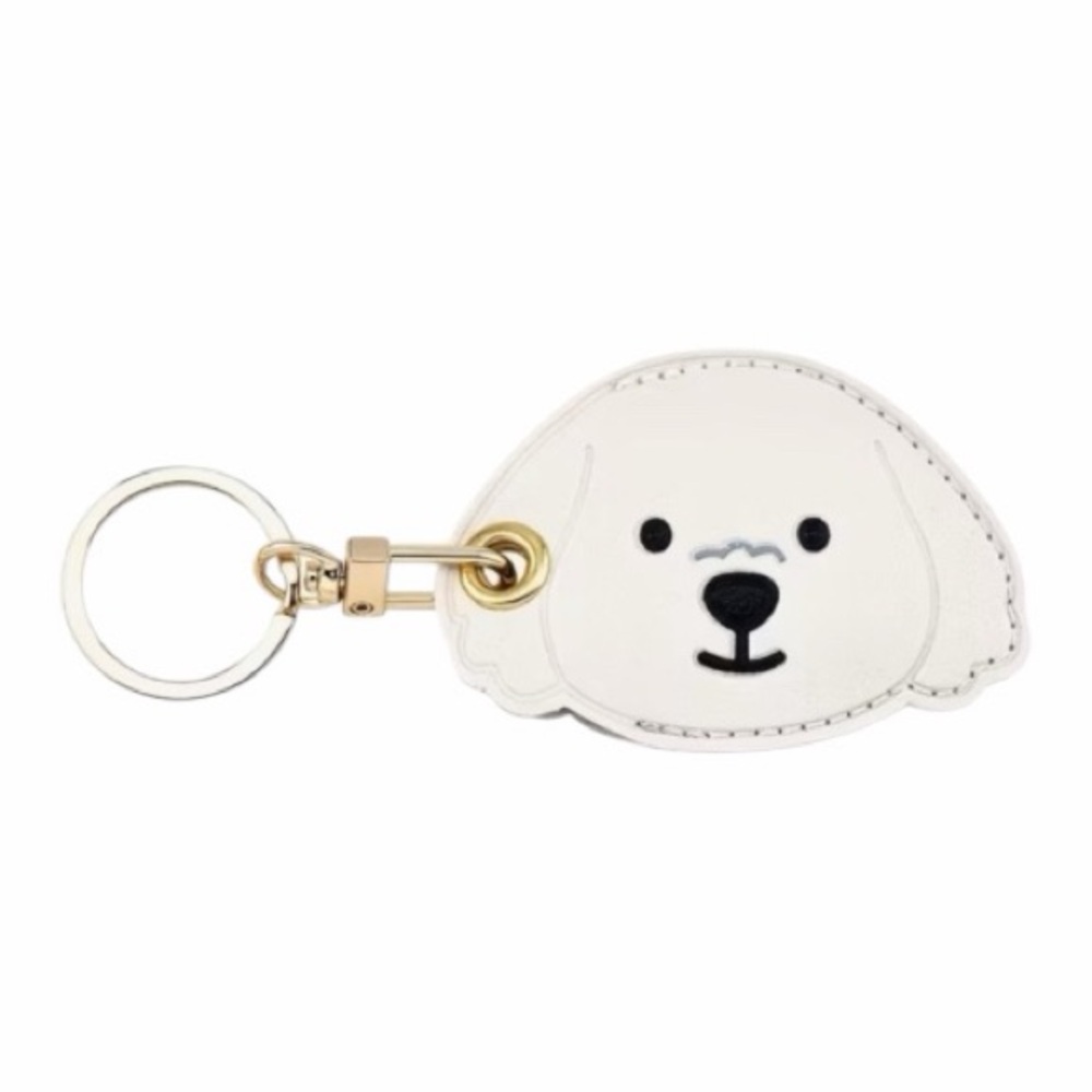 Stylish White Teddy Bear Head Air Tag Holder/Bag Charm New